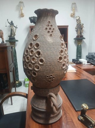 Lámpara artesanal cerámica terracota