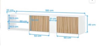 Mueble TV blanco y madera de Leroy Merlin