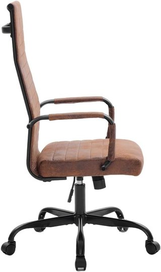 Sedia ufficio pelle marrone vintage