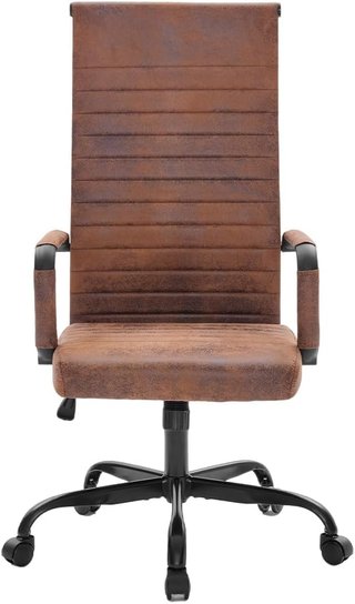 Sedia ufficio pelle marrone vintage