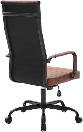 Sedia ufficio pelle marrone vintage