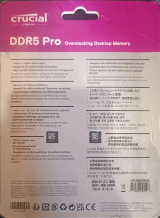 Crucial Pro RAM DDR5 32GB (2x16GB) 6000MHz