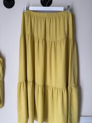 Conjunto Blusa y Falda Amarillo Talla XXL