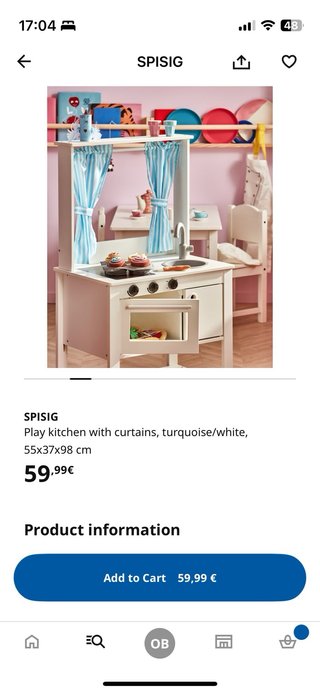 Cocina de juguete Ikea SPISIG