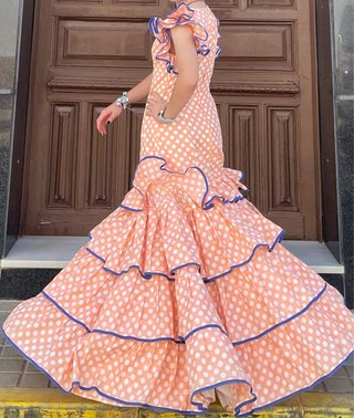 Vestido Flamenca salmon Talla 38