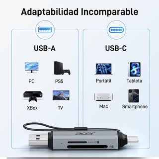 Acer lector tarjetas USB C rápido
