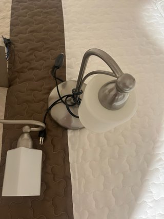 Conjunto 2 Lámparas Plata y Cristal