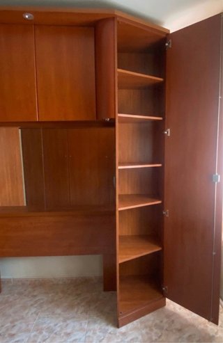 Dormitorio puente completo madera.