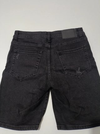 Pantalón corto vaquero negro hombre