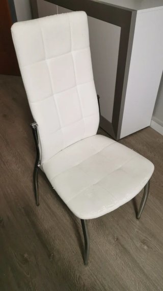 4 Sillas Salón Piel Sintética Blanca