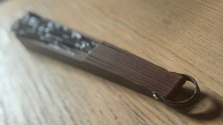 Abanico tela y madera diseño rayas “RHEO”