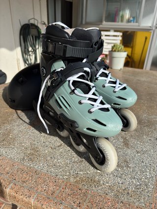 Patines Oxelo MF500 + Casco + Protecciones + Bolsa