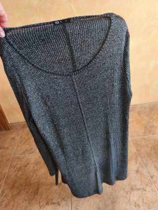 Vestido fiesta TEX plateado talla más una M