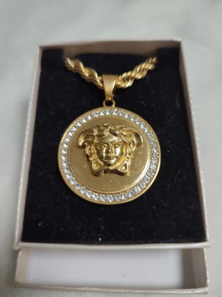 Colgante Versace Dorado Acero Inoxidable