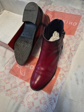 Botines Fluchos Piel Rojo/Negro Talla 38