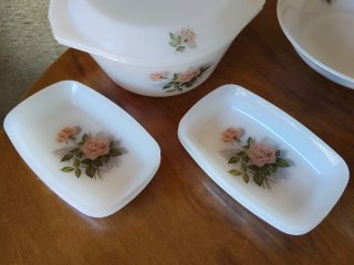 Juego Vajilla Arcopal Flores Rosa Años 80