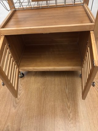 Mueble auxiliar cocina bambú con ruedas