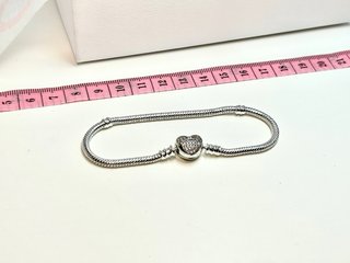 Pulsera Pandora Corazón 19cm Plata S925