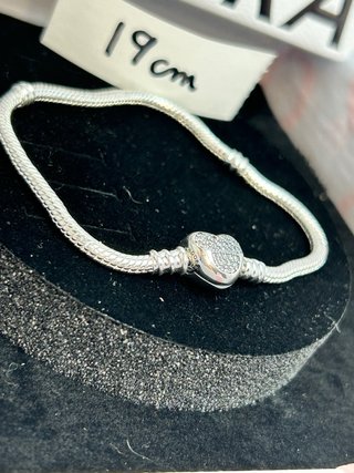 Pulsera Pandora Corazón 19cm Plata S925