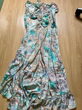 Vestido boho indio seda multicolor