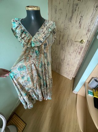 Vestido boho indio seda multicolor