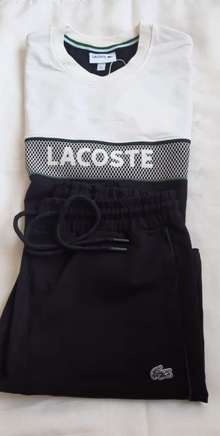 Conjunto Lacoste Blanco y Negro