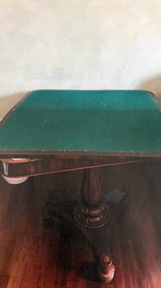 Tavolo da gioco mogano con ruote