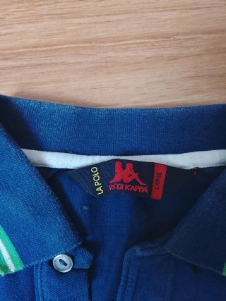 Polo Kappa Hombre Manga Corta Azul Marino con Logo