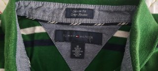 Polo Tommy Hilfiger Talla M Rayas Verdes
