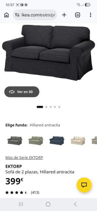Divano a due posti Ikea Ektorp Marrone