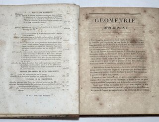 Libro Antico 1820 Géométrie Descriptive Par Monge