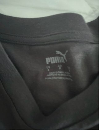 Camiseta Puma Negra Logo Blanco