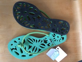 Chanclas Verano Flores Verde y Naranja 3 pares 12€