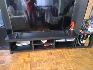 Mueble TV salón madera negro