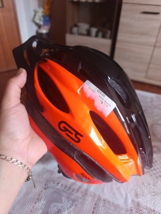 Casco de Bicicleta Naranja y Negro
