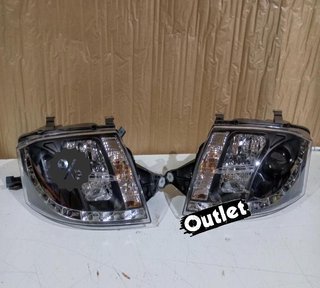 VE FAROS AUDI TT 98-05 LUZ DIURNA REAL LED FONDO NEGRO R1459