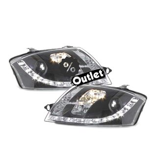 VE FAROS AUDI TT 98-05 LUZ DIURNA REAL LED FONDO NEGRO R1459
