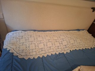 Colcha Crochet Matrimonio Beige/Blanco