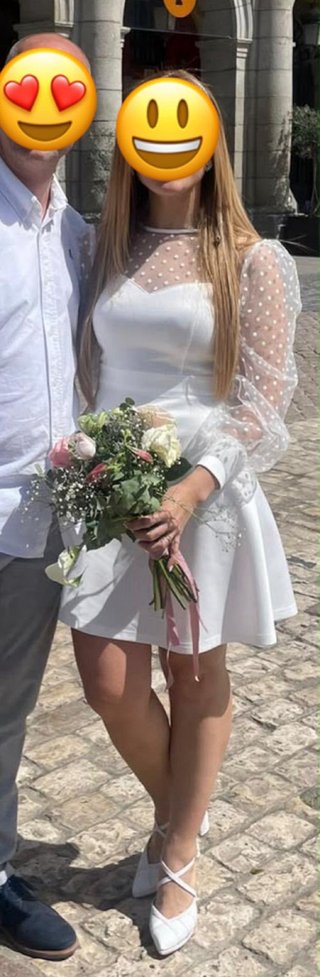 Vestido blanco T38 boda civil