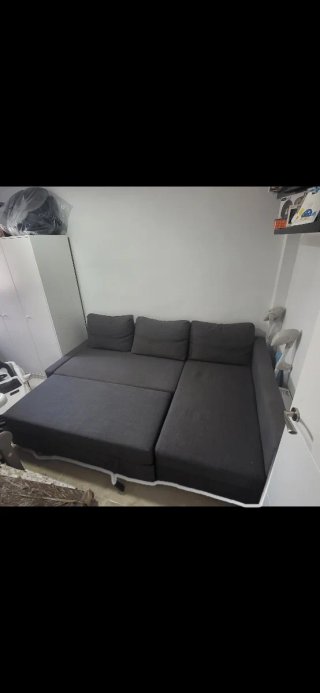 Sofá Cama Gris Tela
