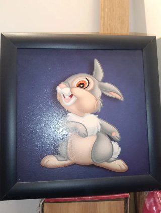 Cuadro infantil conejo gris