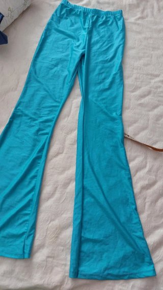 Pantaloni donna turchesi a zampa