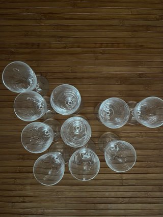 Copas de champán de cristal.