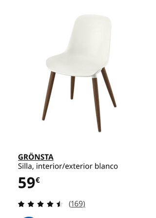 Silla GRÖNSTA blanca interior/exterior