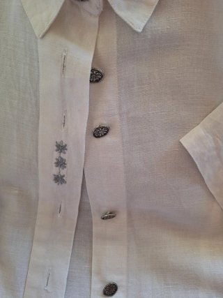 Camicia Amsnjaca Lino e Cotone Bianca