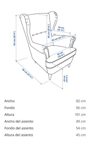 Sillón orejero Ikea gris en perfecto estado