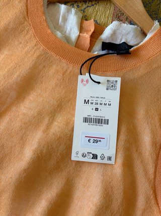 Top punto lino Zara doble capa nuevo