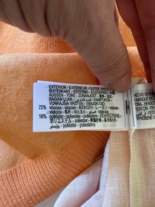 Top punto lino Zara doble capa nuevo