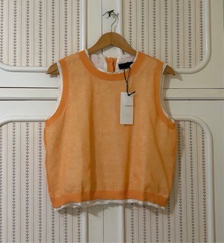 Top punto lino Zara doble capa nuevo