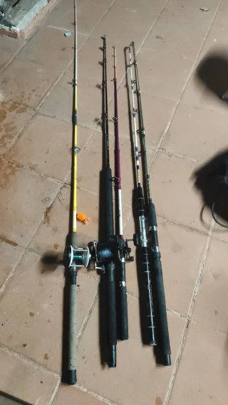 Cañas de pescar de barco